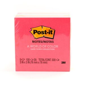 3M 654-5PK POST-IT NEON COLOURS 5 PADS