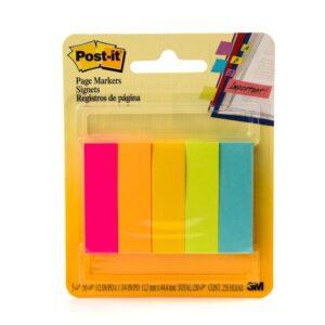 3M 670-5AF POST-IT PAGE MARKER FLUORESCENT COLOURS