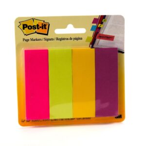 3M POST-IT® PAGE MARKER 671-4AU, 7/8 IN X 2 7/8 IN X (22.2 MM X 73 MM) ASSORTED COLORS