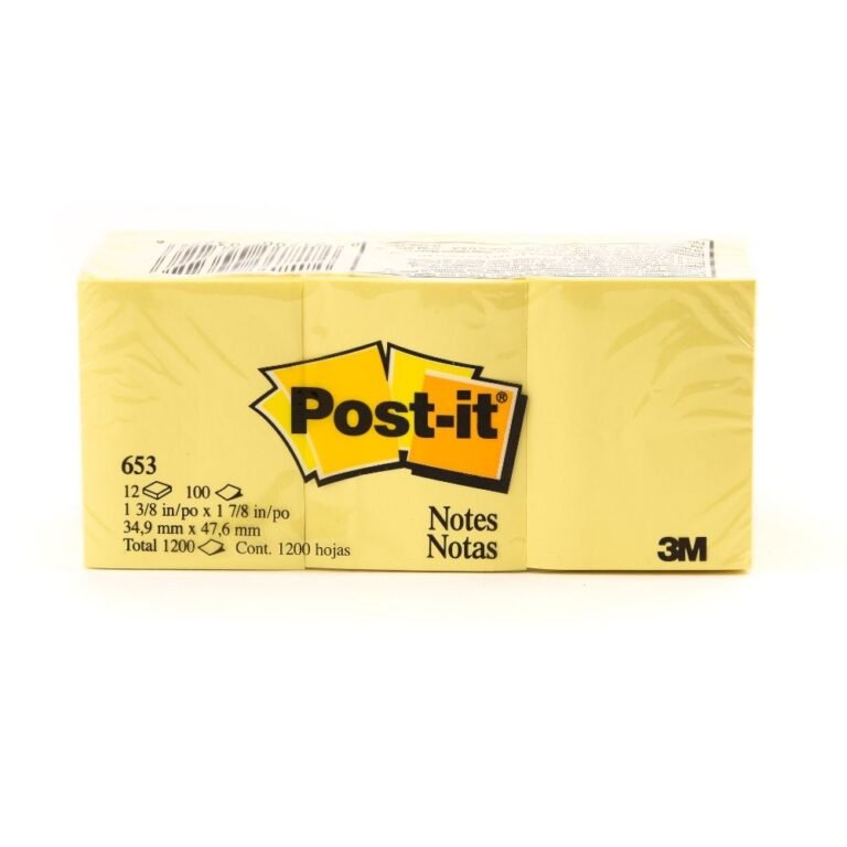 3M 653 Post-it NOTES,1.5″ X 2″, 12 Pads Per Pack