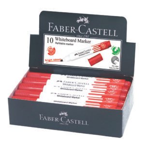 Faber-Castell Whiteboard Marker Bullet Box Of 10PC Red