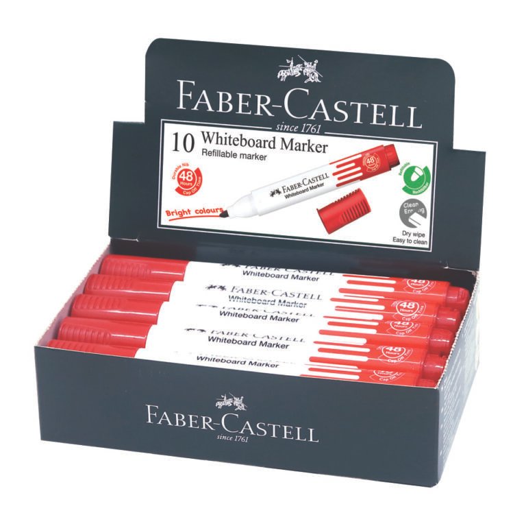 Faber-Castell Whiteboard Marker Bullet Box Of 10PC Red