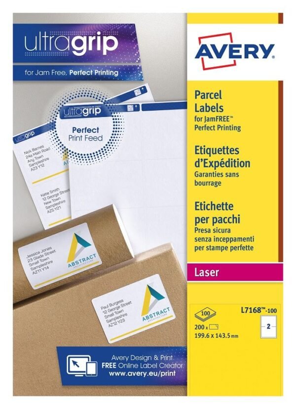 SELF ADHESIVE PARCEL SHIPPING LABELS L7169-100, 139 X 99.1 MM, BLOCK ...