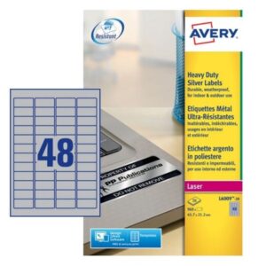 AVERY MULTIPURPOSE LABELS 3474, 70 X 37 MM LABELS, 24 LABELS PER SHEET, 100 SHEETS IN A PACK, FOR ALL PRINTERS