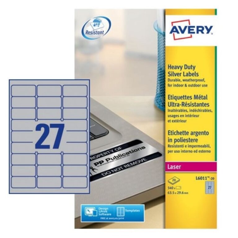 AVERY ADDRESS LABELS L7159-100 WITH ULTRAGRIP AND QUICKPEEL TECHNOLOGY, 63.5 X 33.9 MM, 24 LABELS PER SHEET, 100 SHEETS PER PACK