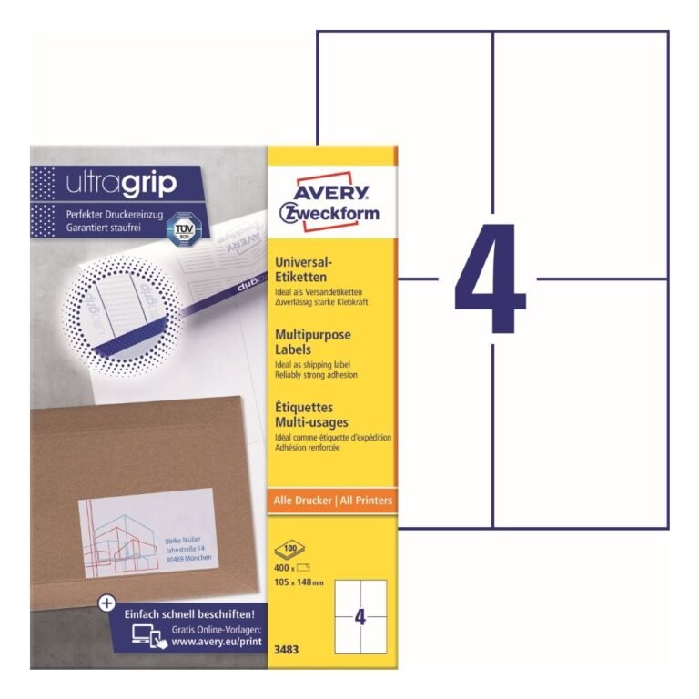 AVERY SILVER HEAVYDUTY LABELS L6011-20, 63.5 X 29.6 MM, 27 LABELS IN A SHEET, 20 SHEETS PER PACK, FOR B/W LASER PRINTER