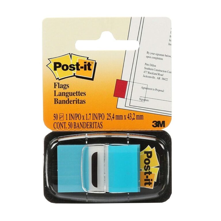 3M 680 23 Post-it Flags-bright Blue 1″X1.7″