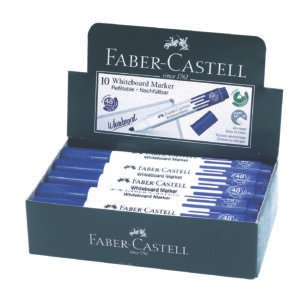 Faber-Castell WHITEBOARD MARKER CHISEL BOX OF 10PC BLUE