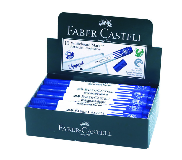 Faber-Castell WHITEBOARD MARKER CHISEL BOX OF 10PC BLUE