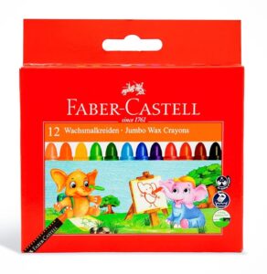 FABER-CASTELL JUMBO WAX CRAYONS 12 COLOR 90MM