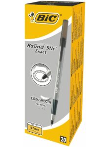 Bic Round Stic Exact Ball Pen Fine Black (Pack of 20)