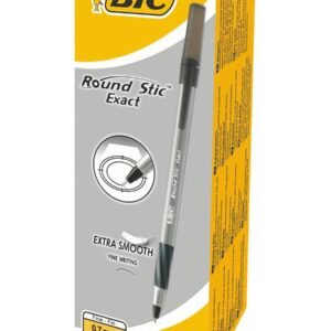 Bic Round Stic Exact Ball Pen Fine Black (Pack of 20)