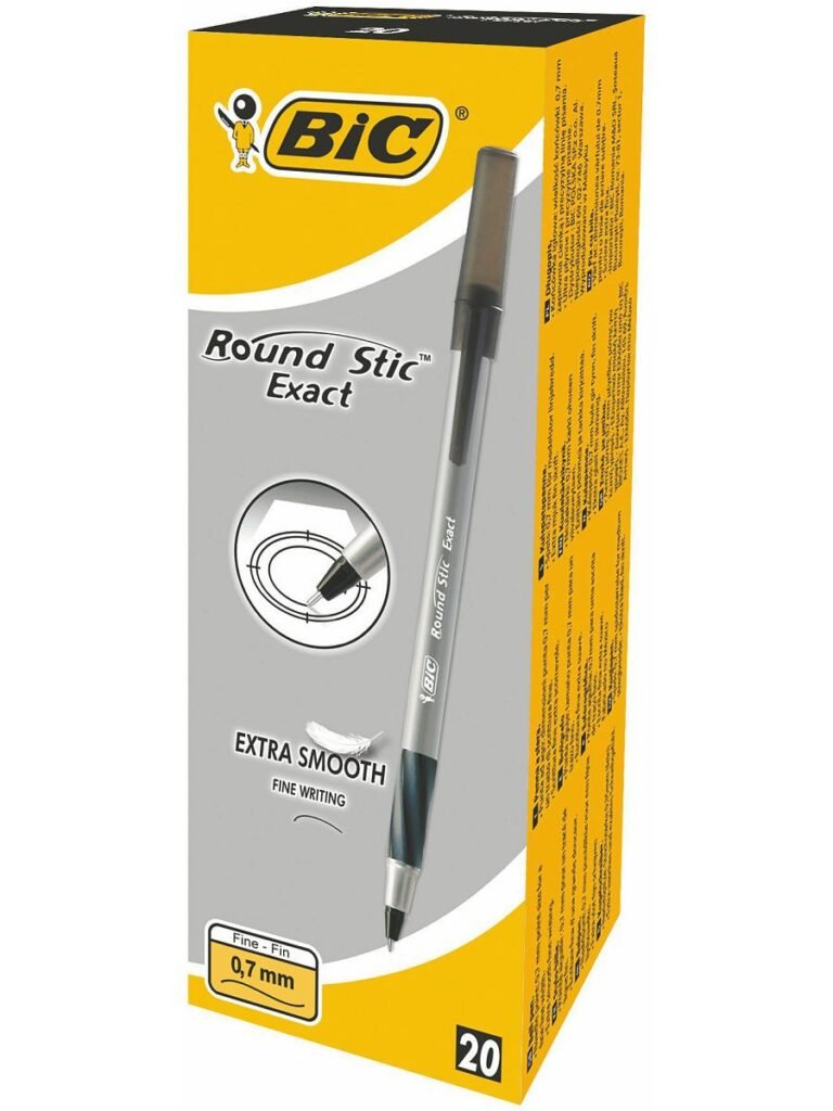 Bic Round Stic Exact Ball Pen Fine Black (Pack of 20)