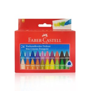 FABER-CASTELL TRIANGULAR WAX CRAYONS 24 COLOR 90MM