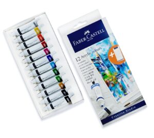 FABER-CASTELL  ACRYLIC  COLORS SET OF 12 X 9ML TUBES IN A CARDBOARD PACK