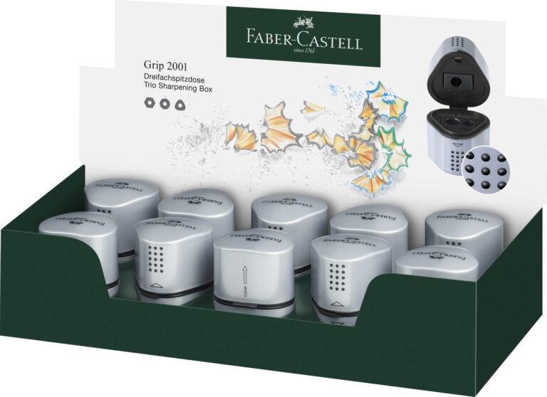 FABER-CASTELL TRIO SHARPENER RED / BLUE 3 HOLE