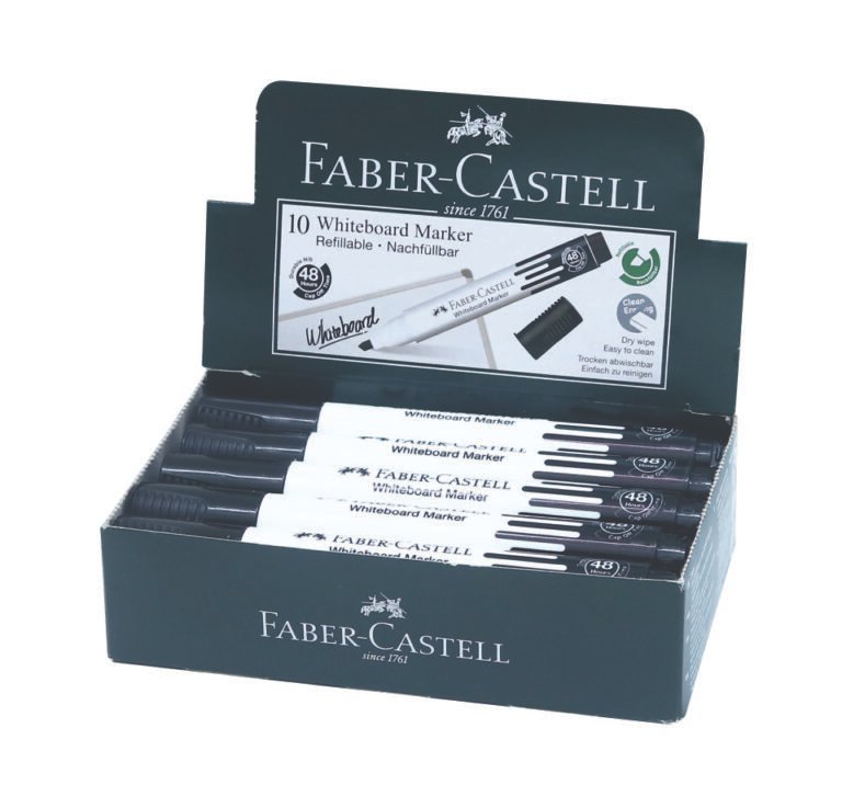 Faber-Castell WHITEBOARD MARKER CHISEL BOX OF 10PC BLACK