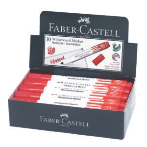 Faber-Castell Whiteboard Marker Chisel Box Of 10PC Red