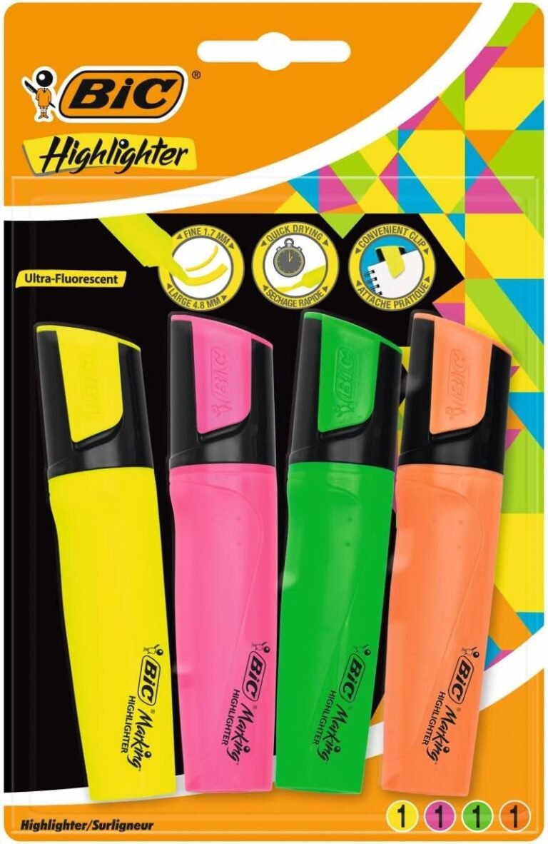 Bic Flat Highlighter Wallet (Pack of 4)