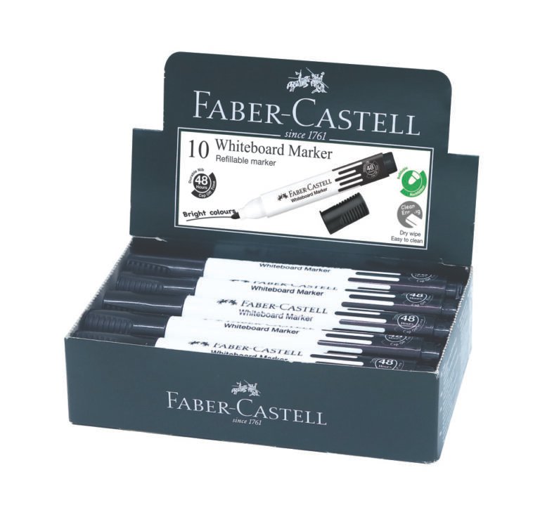 Faber-Castell WHITEBOARD MARKER BULLET BOX OF 10PC BLACK