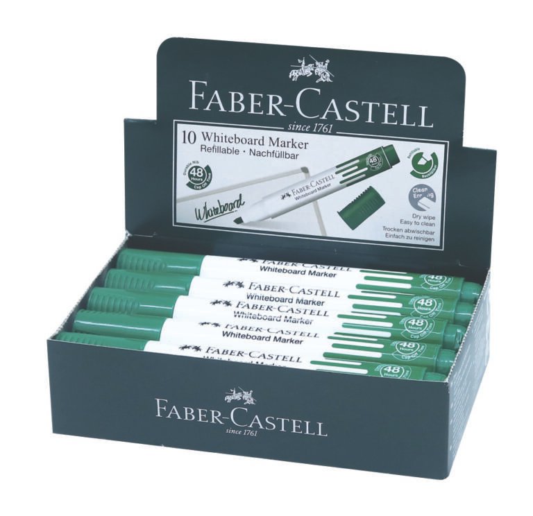 Faber-Castell Whiteboard Marker Chisel Box Of 10PC Green
