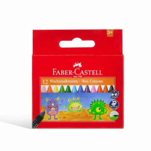 FABER-CASTELL WAX CRAYONS 12 COLOR 75MM