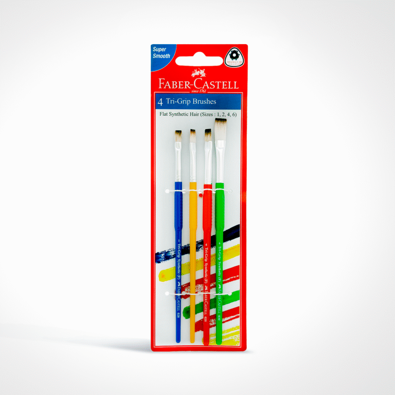 Faber-Castell Synthetic Hair Brush Flat 4PC (1,2,4,6)
