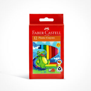 FABER-CASTELL PLASTIC CRAYONS 12 COLOR 90MM