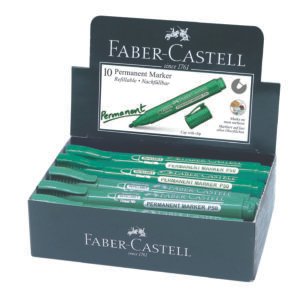 Faber-Castell PERMANENT MARKER BULLET BOX OF 10PC GREEN