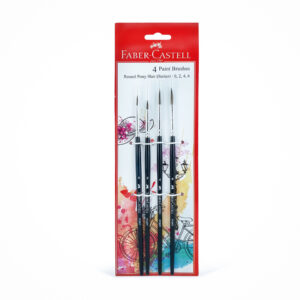FABER-CASTELL PONY HAIR BRUSH ROUND 4PC (0,2,4,6)