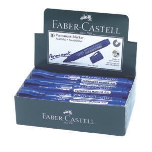 Faber-Castell Permanent Marker Bullet Box Of 10PC Blue