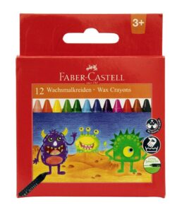 FABER-CASTELL WAX CRAYONS 12 COLOR 90MM
