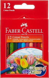 FABER-CASTELL CON COLOUR PENCILS 12COLOUR HALFSIZE