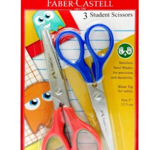 Faber-Castell Student Scissors 3PC 5″