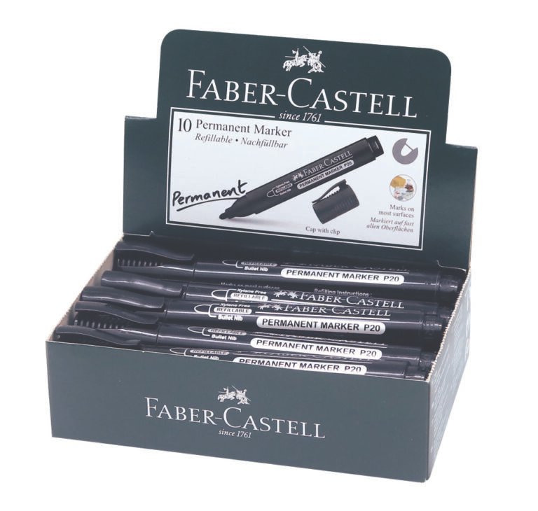 Faber-Castell Faber Castell Permanent Marker Bullet Box of 10pc Black