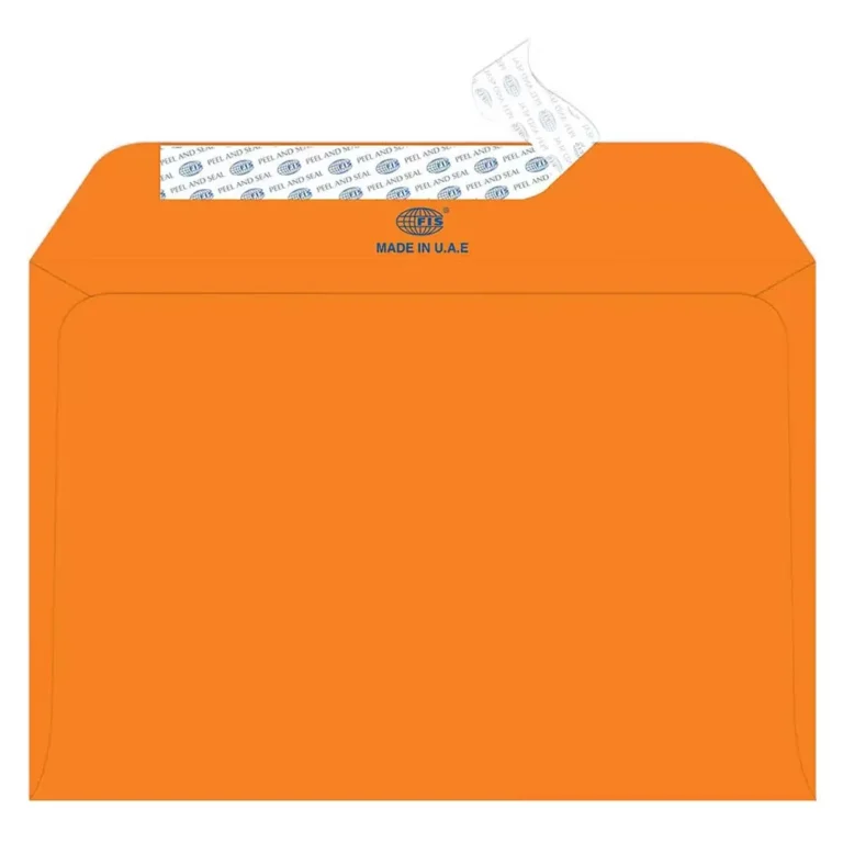 FIS FSEC8026PBOR50 Colour Envelopes Peel & Seal, C5, 80 gsm, 50 pieces, Bright Orange