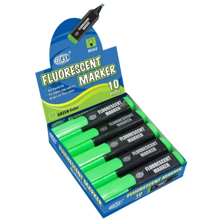 FIS FSFL05GR Fluorescent Markers, Green, 10 pieces