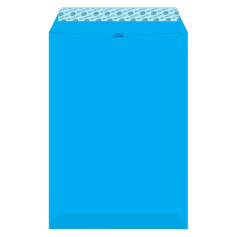 FIS FSEC8027PBBL50 Colour Envelopes Peel & Seal, C4, 80 gsm, 50 pieces, Neon Blue