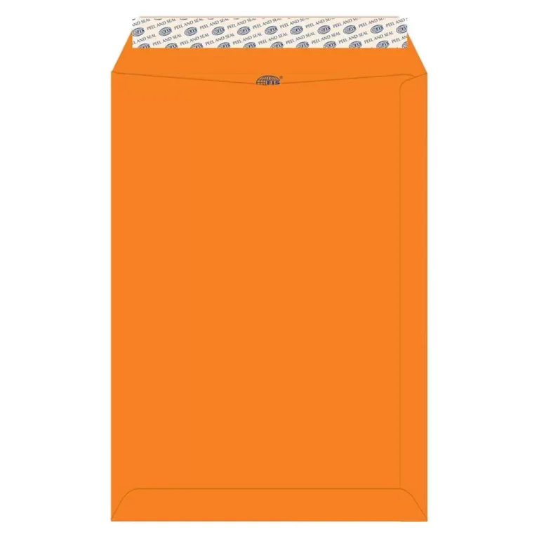FIS FSEC8027PBOR50 Colour Envelopes Peel & Seal, C4, 80 gsm, 50 pieces, Neon Orange