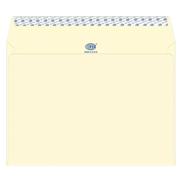 FIS FSEE1042POW50 Laid Paper Envelopes Peel & Seal, C4, 100 gsm, 50 pieces, Camelle Off White