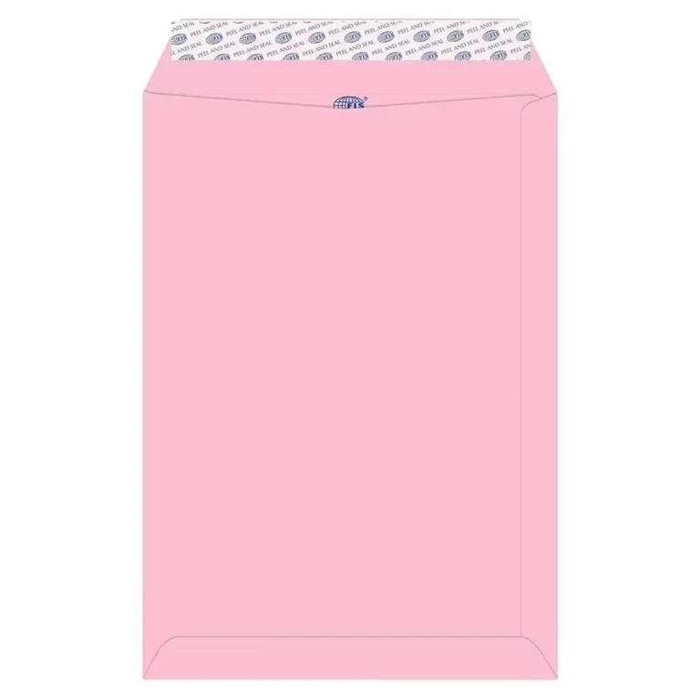 FIS FSEC8027PP50 Colour Envelopes Peel & Seal, C4, 80 gsm, 50 pieces, Pastel Pink