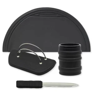 4 Pieces Desk Sets (Desk Blotter, Envelope Holder, Pen Holder, Letter Opener) Colour Hemisphere Black – UADS10011HE