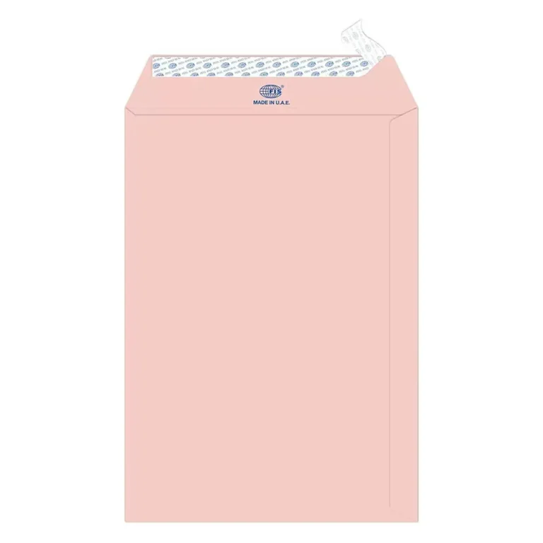 FIS FSEE1033PPIB25 Executive Laid Paper Envelopes Peel & Seal, 10 × 7 inch, 100 gsm, 25 pieces, Pink