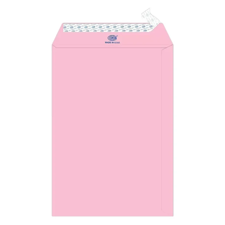 FIS FSEC8033PP50 Colour Envelopes Peel & Seal, 10 × 7 Inch, 80 gsm, 50 pieces, Pastel Pink