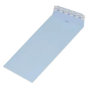 FIS Pack of 50 Executive Laid Paper Envelopes, 100 GSM, Peel & Seal, Size 9 X 4 Inch, Color Blue