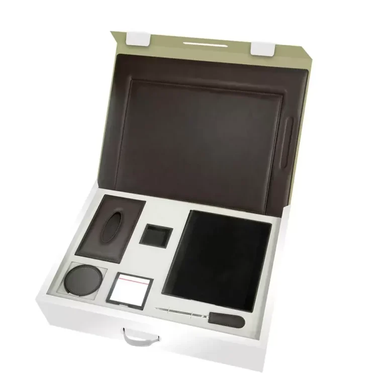 FIS FSDS172GY PU Desk Set, 9 Pieces, Grey