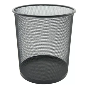FIS Wire Mesh Waste Baskets Round Net Type, Black Color, 26 x 28 cm Size – FSWA102BK