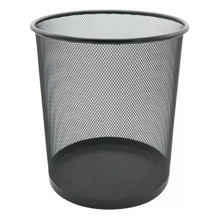 FIS FSWA102BK Round Wire mesh Waste Basket, Black, 26 × 28 cm