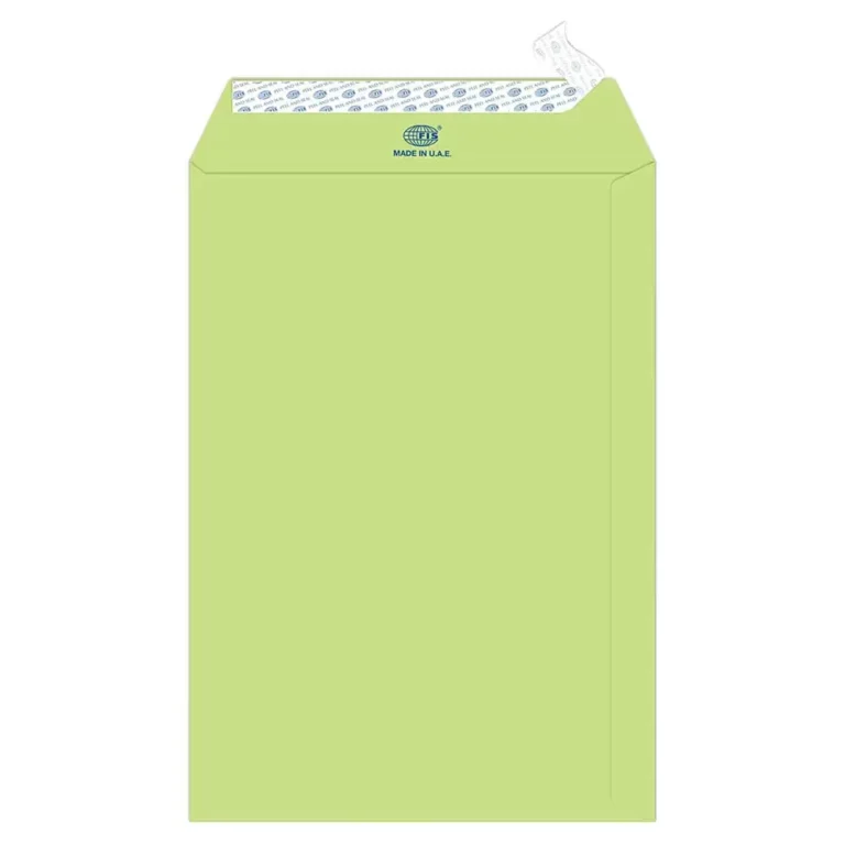 FIS FSEE1033PBGR50 Laid Paper Envelopes Peel & Seal, 10 × 7 Inch, 100 gsm, 50 pieces, Green