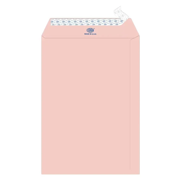 FIS FSEE1033PBPI50 Laid Paper Envelopes Peel & Seal, 10 × 7 Inch, 100 gsm, 50 pieces, Pink